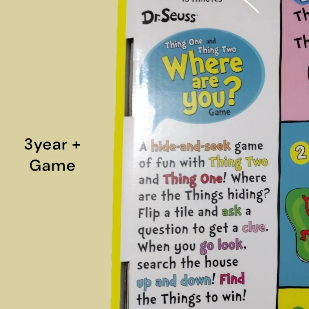 NWT Dr.Seuss Where Are You? Thing One & Thing Two Game